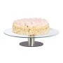 Relaxdays Alzata Girevole per Dolci, con Piedistallo, Tortiera per Decorare, Vassoio, Ø 30cm, Trasparente, 7,5 x 30 x 30 cm