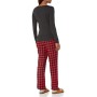 Amazon Essentials Flannel Pajama Set Pigiama, Rosso (Red Buffalo Check/Black T/Shirt), Medium