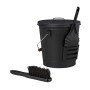 Relaxdays Secchio Raccogli Cenere con Manico Coperchio Paletta e Scopino Nero 19 litri 