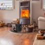 Relaxdays Secchio Raccogli Cenere con Manico Coperchio Paletta e Scopino Nero 19 litri 