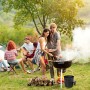 Relaxdays Secchio Raccogli Cenere con Manico Coperchio Paletta e Scopino Nero 19 litri 