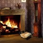 Relaxdays Porta Legna da Interno in Metallo, Accessorio Moderno da Caminetto, Portalegna da Terra, 18,5x40,5x33, Nero