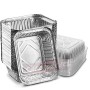 Contenitori usa e getta in alluminio con coperchi, 500 ml. Ideale per preparare i pasti, conservare gli alimenti da asporto., Al