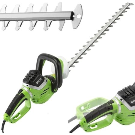 BAKAJI Tagliasiepi Elettrico Potenza 710 Watt Lama 69 cm Sega Elettrica Taglia Siepi Tagliabordi Decespugliatore Giardino Lame i
