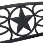 Relaxdays Balcone Panca da Giardino, con Stella Decorativa, a 2 Posti, Rivestimento Antiruggine, Acciaio, 87 x 127 x 55 cm, Nero