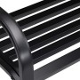 Relaxdays Balcone Panca da Giardino, con Stella Decorativa, a 2 Posti, Rivestimento Antiruggine, Acciaio, 87 x 127 x 55 cm, Nero
