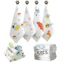 Caiery 10pz Mussole Neonato/ Asciugamani da bagno per bambini 30cm*30cm, extra morbidi, in mussola di cotone organico naturale, 