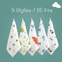 Caiery 10pz Mussole Neonato/ Asciugamani da bagno per bambini 30cm*30cm, extra morbidi, in mussola di cotone organico naturale, 
