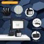 MEIKEE Luce di Sicurezza, Faretto con PIR Sensore di Movimento 10W, Faro Esterno con Sensore a LED 1000LM 6500K, Impermeabile IP