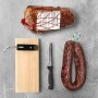 Prosciutto Crudo Serrano Spagnolo Stagionato e Disossato + Porta Prosciutto + Coltello 1 Kg (Jamón Serrano) + Salsiccia Salchic