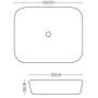 Lavabo Da Appoggio Ceramica Bianco Rettangolare Lavandino Lavello Arredo 50x39x13 Cm