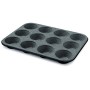 Guardini Blackstone, Stampo 12 muffins 27x35 cm, Acciaio con rivestimento antiaderente, Colore "black-stone"