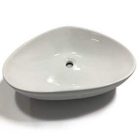 Lavabo Da Appoggio Ceramica Bianco Triangolare Lavandino Lavello Arredo