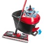 Vileda Revolution 163870 Turbo Sistema Lavapavimenti con Centrifuga, Pedale e 1 Panno in Microfibra, Nero/Rosso