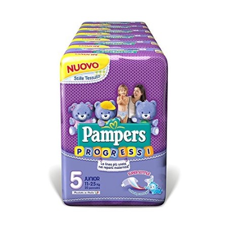 Pampers Progressi Junior, 120 Pannolini, Taglia 5 (11-25 kg)