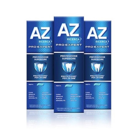 AZ Dentifricio Pro Expert Prevenzione Superiore, Pulizia Denti Completa, 3 x 75ml
