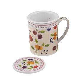Excelsa Tisaniere con Filtro e Coperchio, Porcellana, Multicolore, colori assortiti, 1 pezzo