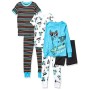 Spotted Zebra 6-Piece Snug-Fit Cotton Pajama Set, Skate Dogs, 6-12 Months