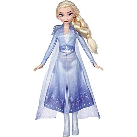 Hasbro Frozen Hasbro Disney Elsa Fashion Bambola con Capelli Lunghi e Abito Blu, Ispirata al Film Frozen 2, Multicolore, E6709ES