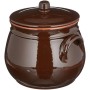 Colì Maioliche e Terrecotte dal 1650 Brunella Pentola Bombata con Coperchio, Ceramica, Marrone, 16 cm
