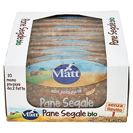 Matt - Pane Segale Bio senza Lievito - Pane Integrale di Segale Ricco di Fibre - 500 gr