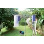 Gimi Garden Aluminium 50 Stendibiancheria da Giardino, Stendino Ombrello, Spazio di Stenditura 50 m, Alluminio, Bianco, 180 x 18