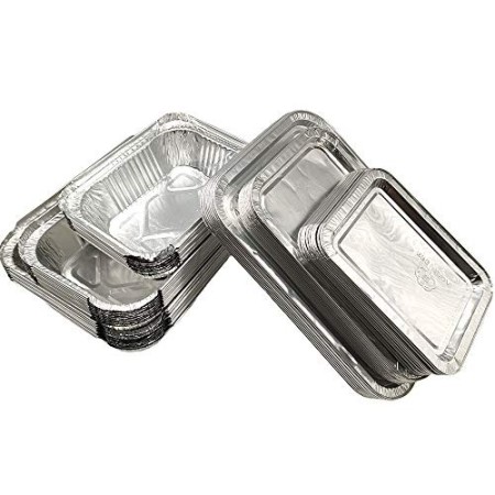 Amaoma 30 Pezzi Contenitori in Alluminio Monouso per Alimenti e Barbecue, USA e Getta, con Coperchi 230ml 400ml 600ml