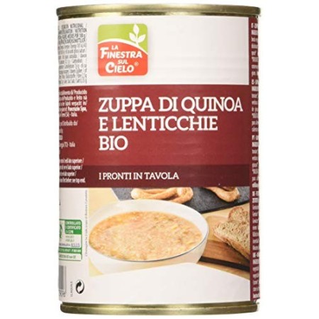 La Finestra Sul Cielo Zuppa di Quinoa e Lenticchie Bio - 400 gr (Confezione da 12 pezzi)