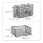 Relaxdays 10022482_55 Organizer da Scrivania Ufficio, con Portapenne & Cassetto, Metallo, HxLxP: 10,5x22x11cm, Argentato