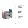 Relaxdays 10022482_55 Organizer da Scrivania Ufficio, con Portapenne & Cassetto, Metallo, HxLxP: 10,5x22x11cm, Argentato