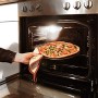 Relaxdays 10019245 Set 4 teglie per Pizza Rotonde, Lega di Acciaio, Nero, 33x33x1.8 cm