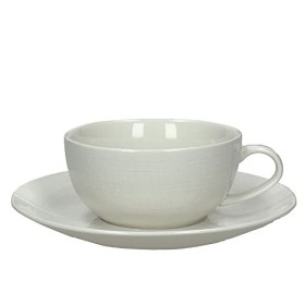 Tognana Confezione 2 Tazze Colazione con Piatto 300cc Victoria, Porcellana, Bianco
