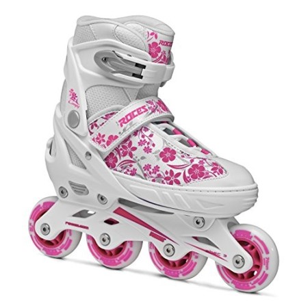 Roces Compy Pattino In Linea Da Bambina, Bambina, Bianco/Violet, 38-41