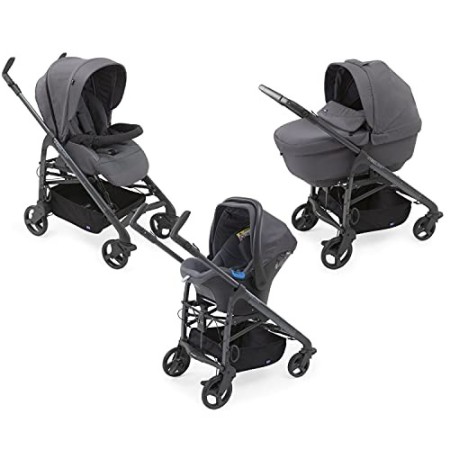 Chicco Passeggino Trio LOVE Up 3in1 con Sistema Modulare da 0 a 36 Mesi, Carrozzina, Navicella Neonato con Copertina e Seggiolin