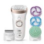 Braun Silk-épil 9 SkinSpa 9-961v Epilatore Donna Wet & Dry senza Fili, con Sistema di Esfoliazione e Cura della Pelle , 4 In 1 