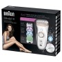 Braun Silk-épil 9 SkinSpa 9-961v Epilatore Donna Wet & Dry senza Fili, con Sistema di Esfoliazione e Cura della Pelle , 4 In 1 
