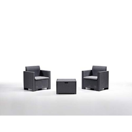 Bica 9073.4 Set Nebraska Salottino 2 Posti, Antracite, 155 x 150 x 79 cm