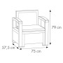 Bica 9073.4 Set Nebraska Salottino 2 Posti, Antracite, 155 x 150 x 79 cm