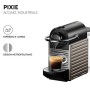 Krups Nespresso XN304TK Pixie - Macchina per caffè Espresso, Ricette Programmabili, 1260 W, Titan, 0.7 Litri