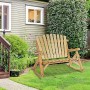 Outsunny Panchina Panca a Dondolo da Giardino a 2 Posti in Legno 114 × 96 × 98cm