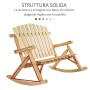Outsunny Panchina Panca a Dondolo da Giardino a 2 Posti in Legno 114 × 96 × 98cm