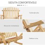 Outsunny Panchina Panca a Dondolo da Giardino a 2 Posti in Legno 114 × 96 × 98cm