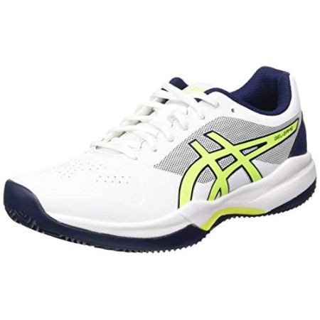 ASICS Gel-Game 7 Clay/OC, Scarpe da Tennis Uomo, White/Safety Yellow, 43.5 EU