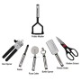NEXGADGET Set di Utensili da Cucina in Acciaio Inox e Nylon 42 Pezzi Incluso Cucchiaio Spatola Pinze Forcella Mestolo Apribottig