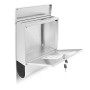 Relaxdays 10018448 Cassetta Postale in Acciaio Inox con Supporto Giornale e Finestrelle Trasparenti, Argento, 8.5x30x33.5 cm