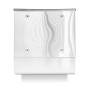 Relaxdays 10018448 Cassetta Postale in Acciaio Inox con Supporto Giornale e Finestrelle Trasparenti, Argento, 8.5x30x33.5 cm