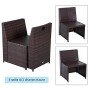 Outsunny Set Mobili da Giardino in Rattan 5pz Tavolo Pranzo 4 Sedie con Cuscini