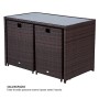 Outsunny Set Mobili da Giardino in Rattan 5pz Tavolo Pranzo 4 Sedie con Cuscini