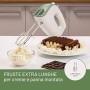 Imetec Crea&Crema Sbattitore Elettrico 500 W, Fruste Extralunghe per Impasti Dolci e Panna Montata, Ganci Acciaio Inox per Impas