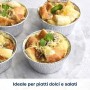 Teglie di stagnola per Cucinare Dolci al Forno, vaschette Alluminio, Stampo Rotondo per Dolci, Torte e tortini, Contenitore Forn